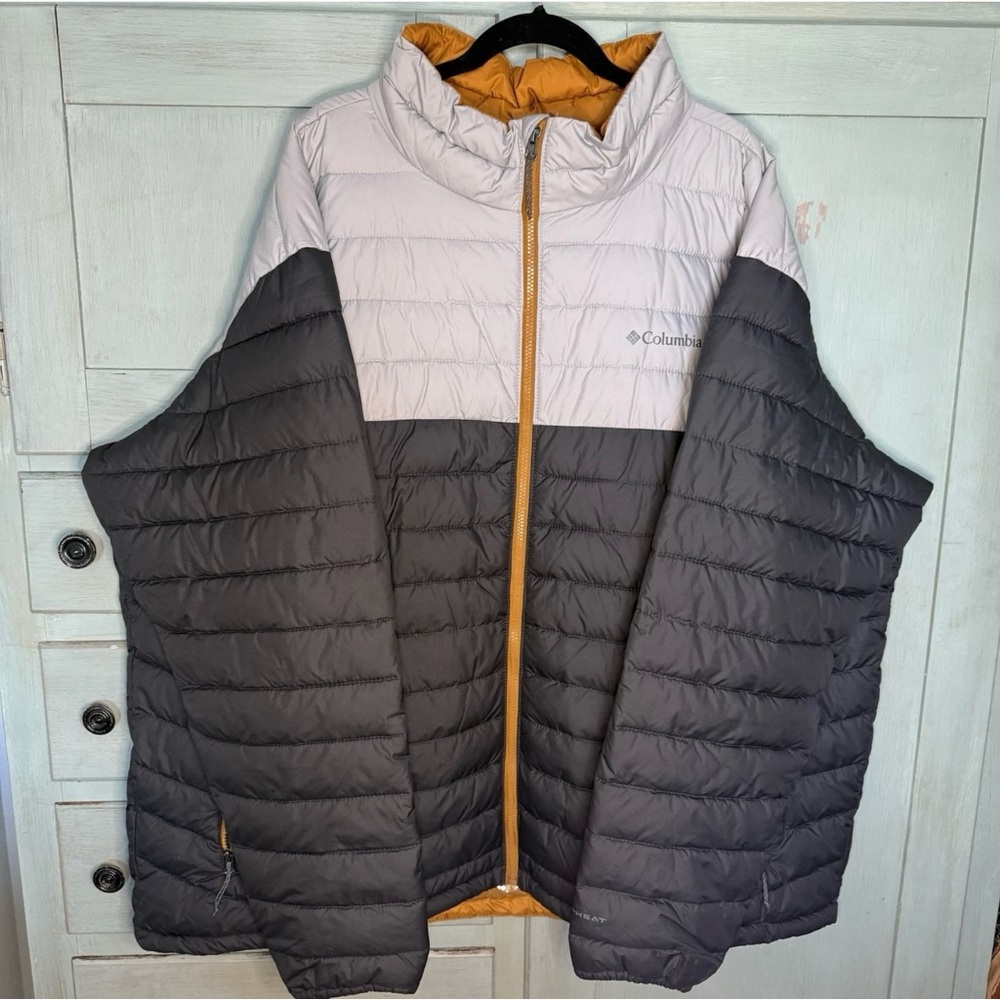 Columbia‎ Men’s Powder Lite Jacket Size 4X Omni-Heat Black & Grey